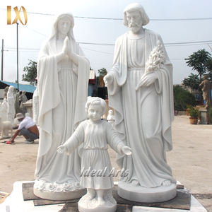 Statue de la Sainte Famille en marbre blanc sculptée à la main, décoration religieuse sacrée pour église et <span class=keywords><strong>jardin</strong></span> - Product Image 6