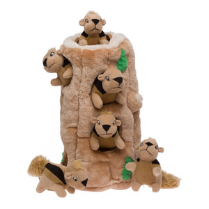 Juguete de peluche cilíndrico para cachorros con forma de tronco de árbol alto, agujero de árbol corto o nido de ardilla - Product Image 1