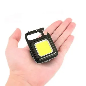 Type-C Rechargeable COB Led Mini Work Light with Bottle Opener Super Bright Pocket Keychain Led Torch Light