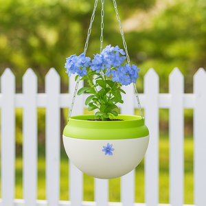 Wholesale Hanging <b>Plastic</b> Self Watering <b>Planters</b> with Metal Chain and Visual Water Indicator for Balcony Decor Factory Direct - Product Image 3