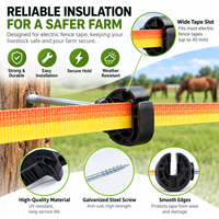 Isolateur décalé HPSFENCE facile à installer, résistant aux UV et étanche, compatible avec les bandes et cordes polyvalentes de 9 mm/20 mm pour clôtures de sécurité
