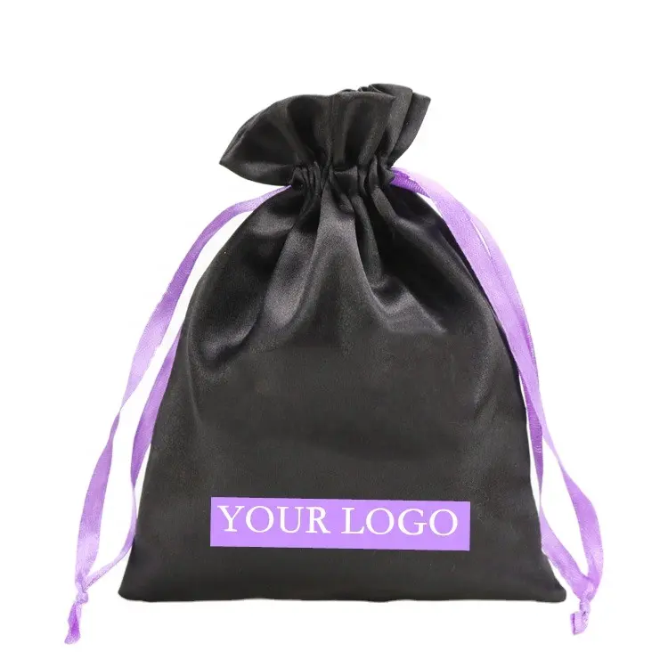 Custom Logo Verpakking Tassen Dust Pouch Voor Schoenen Packet Cosmetica Ondergoed Hair Satin Bag Make Up Tassen Custom Size