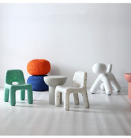 Table et chaise pour enfants en plastique LLDPE recyclé blanc