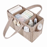 Grand Organisateur de Couches Portable pour Bébé, Sac de Rangement Multifonctionnel à Multiples Poches Latérales en Feutre Écologique, Panier à Couches