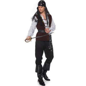 Costume d'aventurier en haute mer pour <span class=keywords><strong>homme</strong></span>, <span class=keywords><strong>déguisement</strong></span> d'halloween pour adulte capitaine pirate des Caraïbes Jack Cosplay - Product Image 5
