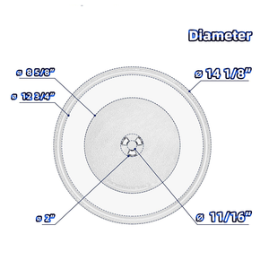 Plaque en verre pour <span class=keywords><strong>micro</strong></span>-ondes de 14-1/8 pouces compatible avec WB48X35496, remplacement pour plateau tournant en verre pour <span class=keywords><strong>micro</strong></span>-ondes <span class=keywords><strong>LG</strong></span> de 14,2 pouces MJS47373304 - Product Image 4