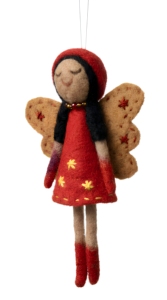 Handmade Eco-Friendly 100% Wool Nonwoven Felt Angel Fairy Ornament Red Dress <b>Star</b> Wall <b>Hanging</b> Christmas Decoration Traditional - Product Image 3