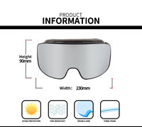Masque de ski anti-buée personnalisé lunettes de motoneige protection UV hiver miroir extérieur bleu snowboard lunettes de planche à neige