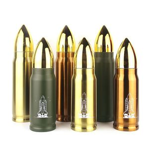 GZYSL Custom Logo 500ml 750ml 1000ml Double Wall Vacuum Insulated Stainless Steel Copper Polish Shot Gun Shell <strong>Bullet</strong> Shape <strong>Mug</strong>