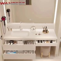 Meuble de salle de bain moderne avec lavabo lavabo lavabo en marbre acrylique pour toilettes d'hôtel