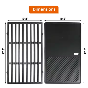17.5 pouces 7637 plaque de cuisson en fonte pour <span class=keywords><strong>Weber</strong></span> Spirit 200 série gril à gaz charbon de bois BBQ accessoire en bambou - Product Image 2