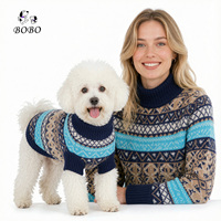 Pulls pour chiens personnalisés en jacquard 100 % acrylique, géométriques, chauds et doux, pour l'hiver et l'automne, vente en gros