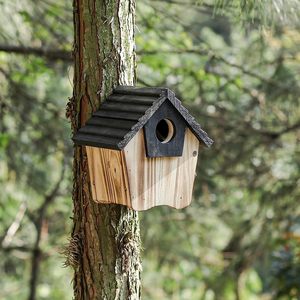 Casa Bluebird de madera, casas de pájaros colgantes para exteriores con guardia de depredador, casa de caja de pájaros salvajes al aire libre - Product Image 3