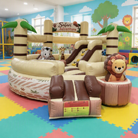 Château gonflable pour tout-petits Animaux de la forêt avec souffleur d'air électrique d'intérieur Arc-en-ciel pour enfants