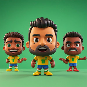 Q Version Brazil Player Cartoon PVC Figure Collectible <b>Mini</b> Figurine <b>Desk</b> Decor Toy 8-13 Years Unisex - Product Image 4