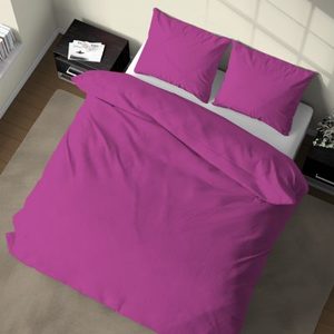 Juego de Funda de Edredón 100% Algodón Fucsia para Cama Francesa Individual 200x200cm - Product Image 3