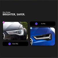 Pour Audi A6 C7 Modèle 2016-2018, Ensemble de Phares 12V Améliorés avec Feux de Jour LED Séquentiels et Clignotants