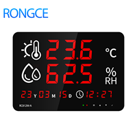 Thermomètre et Hygromètre Intelligent WiFi TUYA avec Écran LED Large, Affichage de l'Heure, Température, Humidité et Alarme de Limite Supérieure et Inférieure pour Bureau Intérieur