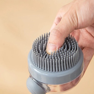 Portable Multifunction Hair Shampoo Brush Silicone Massage Comb Dispenser <b>Bath</b> Brush Home Travel for Babies <b>Pet</b> Hair Comb Brush - Product Image 4