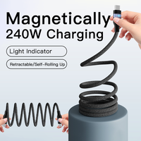 Nouveau design, câble de charge rapide magnétique compatible avec une puissance maximale de 240 W 6 A, câble de données USB C vers USB C pour iPhone, fabriqué sur mesure en usine