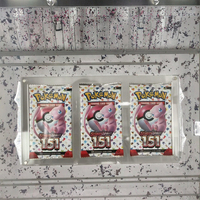 Kotak Akrilik Transparan Khusus TCG untuk Kartu Pokemon Original Edisi Pertama Bahasa Inggris, Paket Booster, Tas Peningkat Satu Set, dan Tempat Penyimpanan