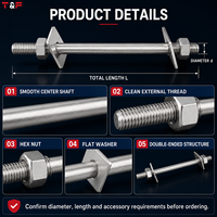 304 Stainless Steel Double-ended Stud, Nut, and Flat Washer M3-M16