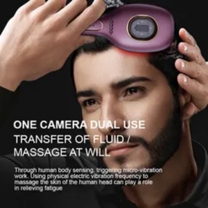 Peigne de massage vibrant pour le cuir chevelu aux huiles essentielles, rouge et bleu, pour la croissance des cheveux et la lutte contre la chute des cheveux - Masseur capillaire vibrant - Product Image 5