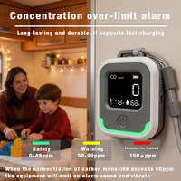 Détecteur d'alarme de monoxyde de carbone portable haute sensibilité 5-en-1, étanche IP65, pour camping extérieur, avec avertisseur sonore/vibrations 80 dB
