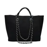 Женская дизайнерская сумка через плечо, вместительная рабочая сумка-тоут с цепочкой, Холщовый кошелек и сумки для женщин