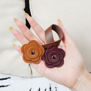 Vintage PU Leather Flower <b>Bag</b> <b>Charm</b> Double Rose Design Purse <b>Charm</b> for Tote Backpacks Ornaments for Women - Product Image 2
