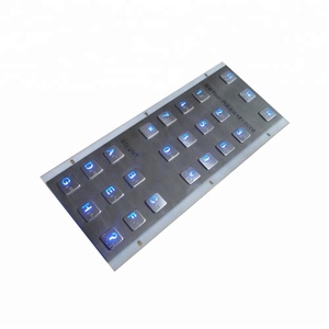 Clavier de contrôle d'accès pour ascenseur 24 touches en métal avec rétroéclairage et caractères Braille KB-F24E-Braille - Product Image 1