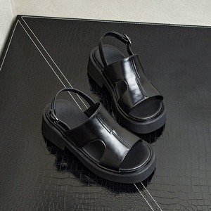 Sandalias de verano para hombre, de cuero genuino, transpirables, antiolor, con suela gruesa, de piel de vaca de primera capa, con punta abierta, para uso exterior, que aumentan la altura. - Product Image 2