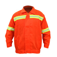 Combinaisons d'assainissement routier de style pompier pour hommes réfléchissantes orange Combinaison de nettoyage d'administration personnalisée pour le travail