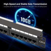 Panneau de brassage Cat6 24 ports Système de gestion des câbles réseau Keystone RJ45 10Gbps pour montage en rack ou mural