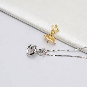 S925 Silver DIY Jewelry Accessories Big Baotou Pendant 11-13 <b>Pearl</b> Pendant Empty Tray Trendy 778 Semi-Finished for <b>Loose</b> <b>Pearls</b> - Product Image 3