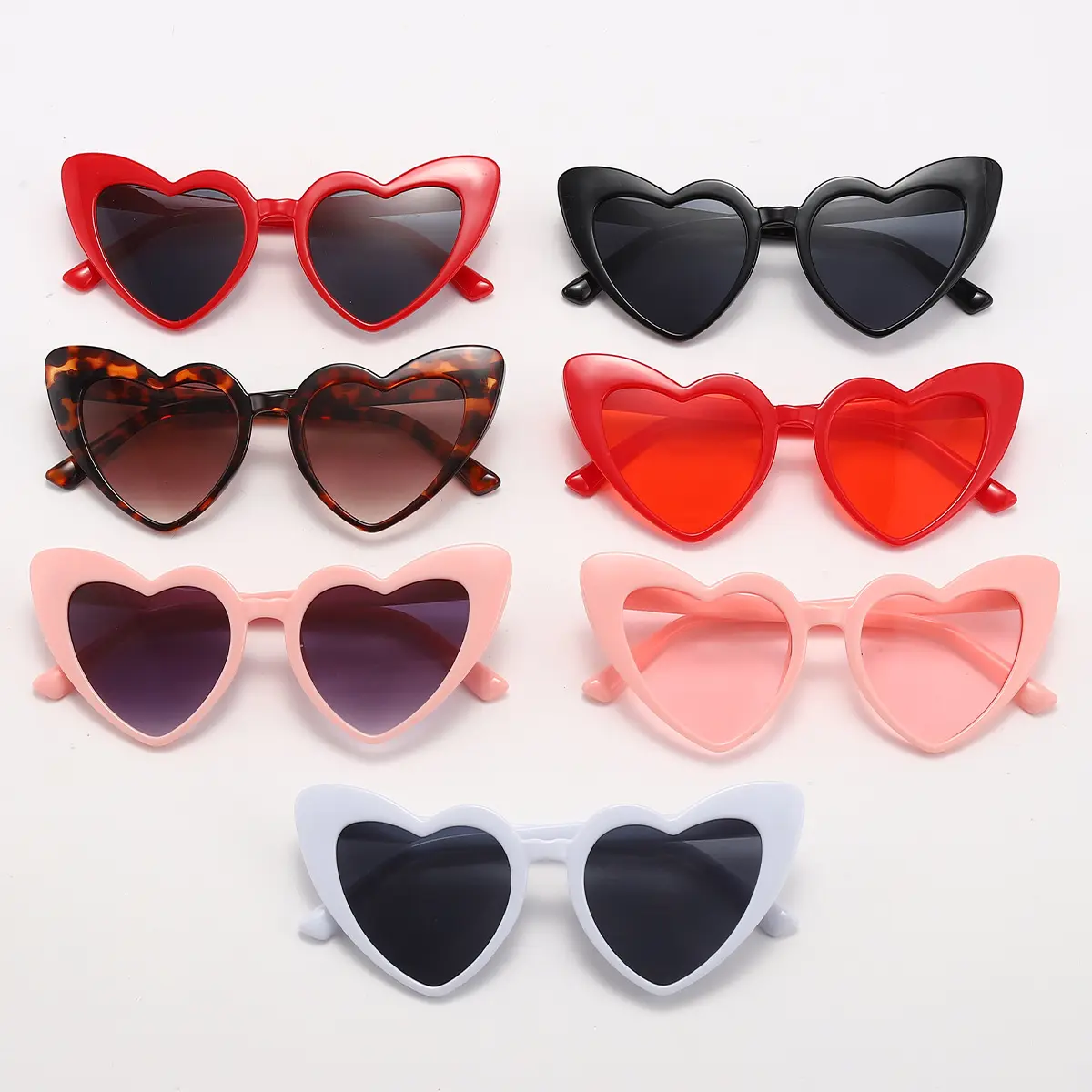 2024 Herzförmige Kunststoff-Sonnenbrille für Kinder Outdoor-Sonnenbrille für Kinder UV-Schutz