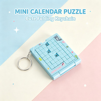 Mini-calendrier puzzle porte-clés, jeu de numéros coulissants, pendentif éducatif pour sac à dos, 1 pièce, porte-clés de sac à main