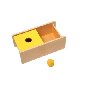 Kids Educatief Speelgoed Montessori Hout Materiales Montessori En China Imbucare Box Met Flip Deksel-Breien Bal