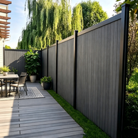 Clôture de jardin en composite bois-plastique (WPC) sculptée pour l'intimité, panneaux de clôture extérieurs avec poteaux en aluminium, vente en gros d'usine