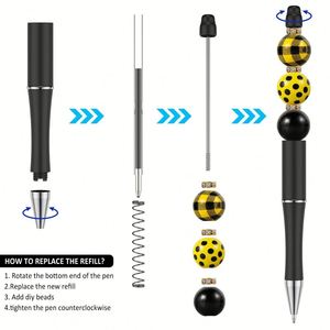 Stylos à bille décoratifs multicolores personnalisés à faire soi-même, stylos à bille en plastique vierges portables avec logo - Product Image 3