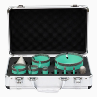 Kit de forets diamantés brasés sous vide avec filetage M14, pour perçage à sec et humide, pour carrelage, porcelaine, pierre, marbre, avec boîte en aluminium