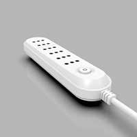 Multiprise VEBAN type Italie, 6 prises CA, cordon d'extension 2 m, 10A/13A, cuivre blanc, IP20, prise Uruguay Chili