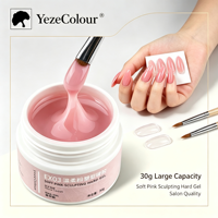 Gel dur sculptant rose clair de qualité salon, marque privée et OEM/ODM, pour la construction d'apex et la réparation des ongles, commande en gros