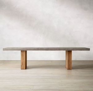 Meubles de jardin d'extérieur, table de salle à manger en teck rectangulaire pour patio - Product Image 5
