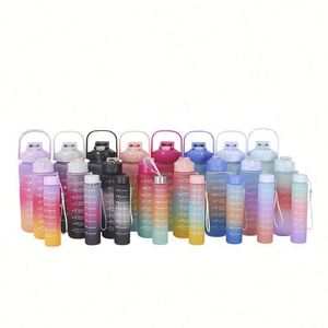 Lot de 3 Bouteilles d'Eau Motivationnelles pour la Gym, 1,5 Litre (64 Oz), Couleurs Dégradées, Ensemble 3-en-1 - Product Image 1