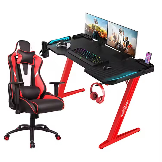 Hot Sale Z-shaped High Quality Computer E-sports Gaming Table for Console Gamer Pc Laptop Gaming Desk
