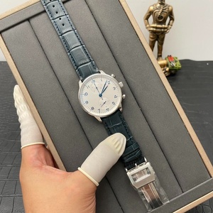 Montre chronographe de luxe pour homme en acier inoxydable 904L, bracelet en cuir, double cadran, étanche, montre de business - Product Image 4
