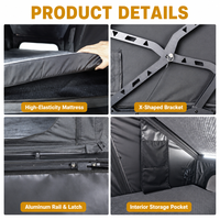 Tente de toit rigide triangulaire en aluminium, cadre en X, 16 cm de profondeur, pour 2 à 3 personnes, imperméable, 4 saisons, pour SUV 4x4 et overlanding