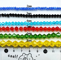 Perles en verre transparent à facettes en vrac, perles bicones, pour vêtements et bijoux, 2 mm, 3 mm, 4 mm, perles en cristal bicones pour la couture