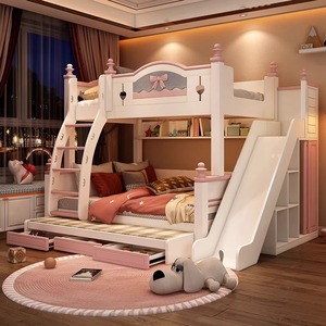 Giá Rẻ Tùy Chỉnh Rắn Bằng Gỗ Giường Chất Lượng Cao Giường Đồ Nội Thất Phòng Ngủ Cho Trẻ Em Và Cặp Song Sinh Trẻ Em Giường Tầng Với <span class=keywords><strong>Slide</strong></span> Và Cầu Thang - Product Image 2